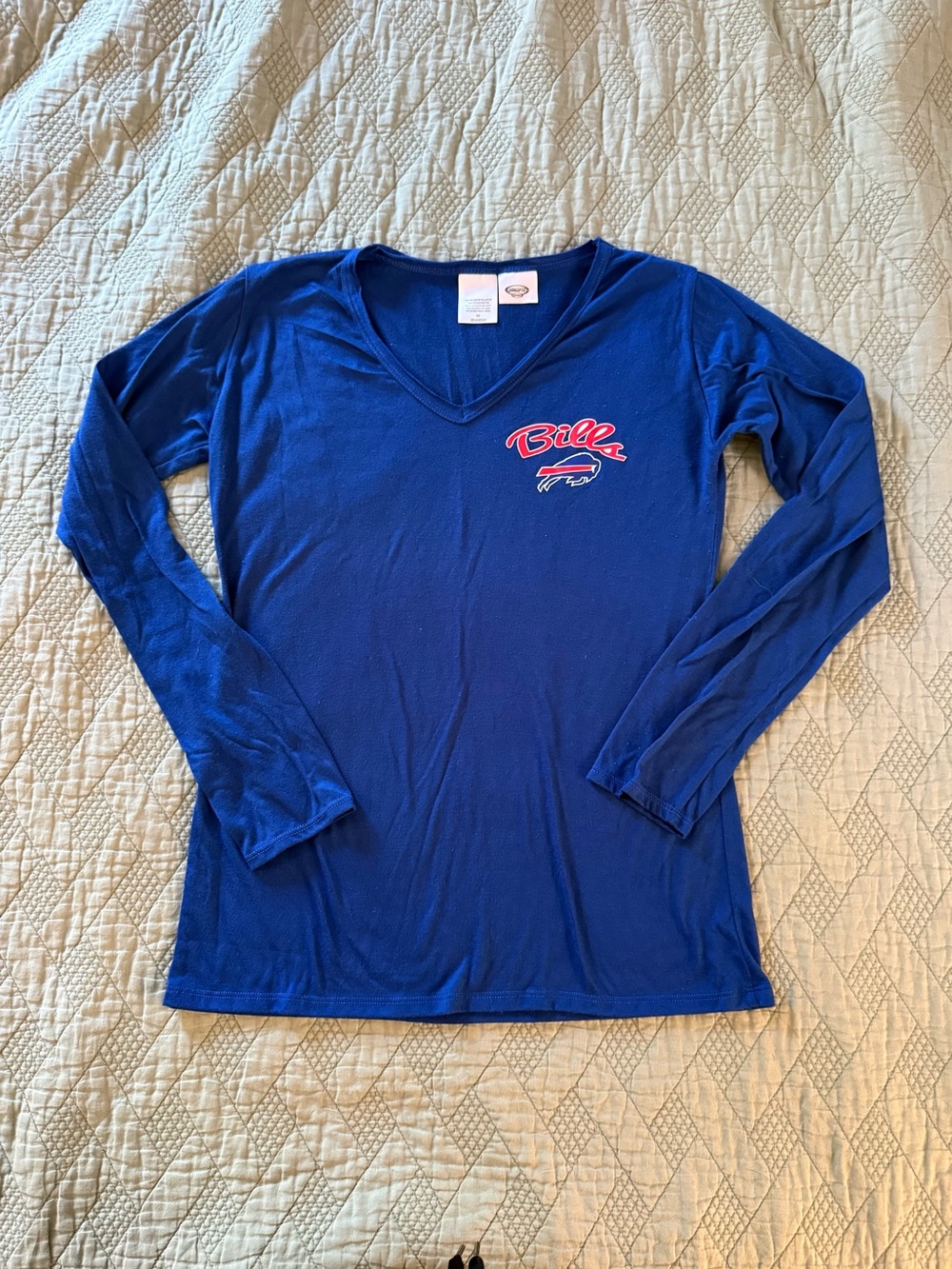 Buffalo Bills Women's Long Sleeve V-Neck Tee - Medium